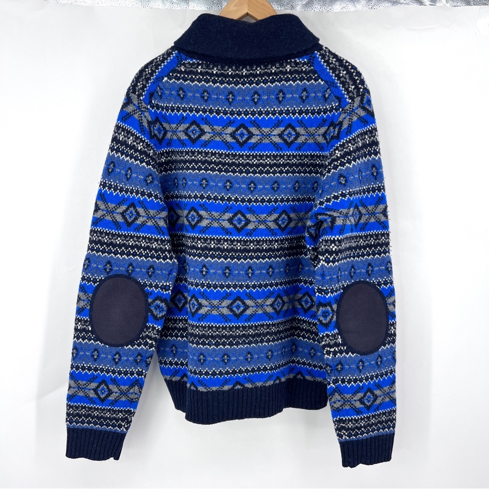 Brooks Brothers wool Sweater Shawl Collar men's L Fair Isle - Picture 9 of 9